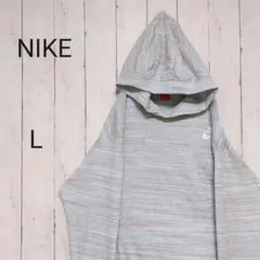 ナイキ　パーカー　薄手　L　ビッグシルエット　スウッシュ　プリントロゴ　90s