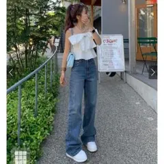 グレイル　ストレートデニムパンツ [品番cu557] ブルー　L