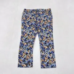 花柄パンツ 総柄 ストレート コットン 大きいサイズ XL相当 カジュアルパンツ