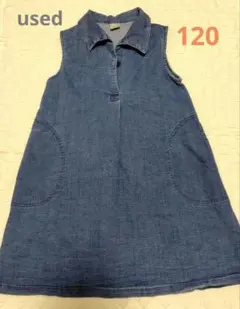 《used》petit main デニムジャンバースカート　サイズ120