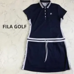 FILA GOLF フィラゴルフ ポロワンピース L 半袖 ゴルフウェア 紺