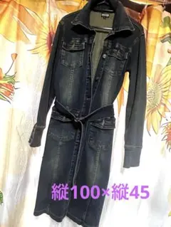〖おギャル〗♡ダークブルーデニムコート ウエストベルト付き(ロング)