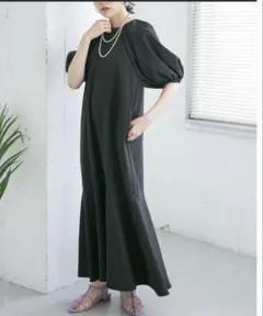 BEARDSLEY ビアズリー コンビギャザー コクーンスリーブ ワンピース