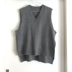 un+frame ニットベスト グレー 綿100% Fサイズ