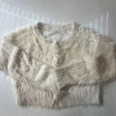 mystic ショート丈 シャギーニットカーディガン