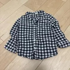 チェック柄長袖シャツ（黒と白）