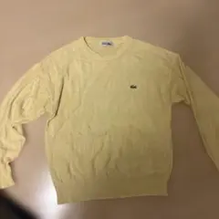 LACOSTE イエロー クルーネック ニット L