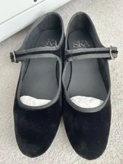 SKA ブラック フラットシューズ(size:38)