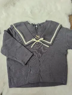 コトリ　裏起毛　チャコール　グレー　セーラー襟　トレーナー　80