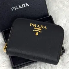 極美品✨RFID内蔵 PRADA プラダ ラウンドファスナー 財布 コインケース