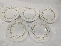 MT592 美品 ナルミ ボーンチャイナ プチフローラ 小皿5枚セット 食器