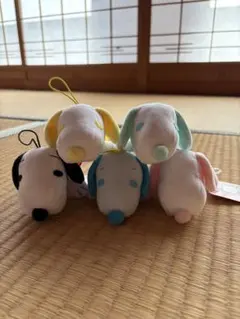 スヌーピーのストラップぬいぐるみ5個セット