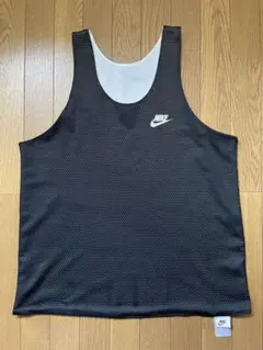 【希少】90年代NIKE リバーシブル タンクトップ メッシュ 黒×白　Lサイズ