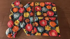 【美品】抱っこ紐首回りカバーよだれカバー（北欧花柄×グレー）　ハンドメイド