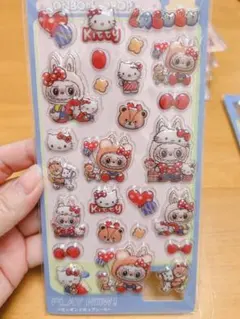 ラブブボンボンドロップシール　3Dシール　3