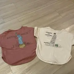 apres les cours 自由の女神 ピシャの斜塔　Tシャツ 110 2点
