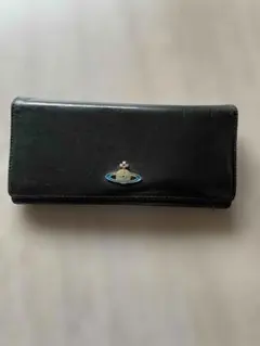 【美品】ヴィヴィアンウエストウッド レザー 長財布 オーブ フラップ ブラック