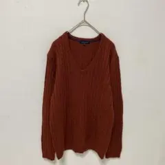 【URBAN RESEARCH】ケーブル編み　Vネック　ニット　長袖　ウール混