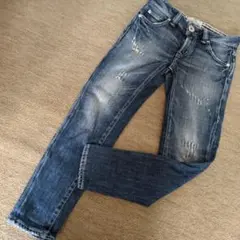 ロデオクラウンズ/ダメージ加工 ダークブルー デニム