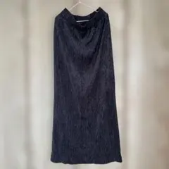 ブラウン　ベロアプリーツタイトスカート