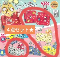 サンリオ　ガチャ　み〜つけたミニスクエアケースキーホルダー　☆４点セット