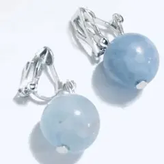 天然 アクアマリン 大粒 イヤリング シルバーオーダーページ