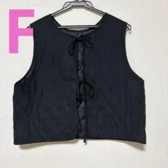 レトロガール ビスチェ リボン ブラック F