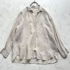 セカンドノーリーズ リネン100% 2way カシュクールシャツ ブラウスMのサムネイル