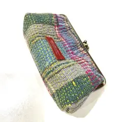 2185 がま口ポーチ　仕切り　財布　化粧ポーチ　ラリーキルト　カンタキルト