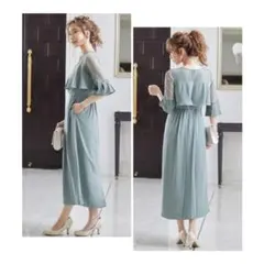 新品未使用✨️niana レース袖Iラインワンピースミントグリーン M 結婚式