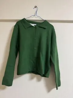 ZARA ザラ　ウール100%カラードカーディガン　グリーン　緑　Lサイズ
