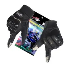 バイク用 グローブ 手袋 XXL ブラック スマホ対 夏秋 メッシュ