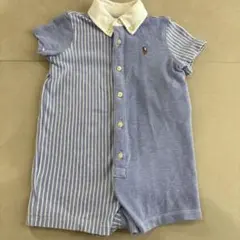 美品　Ralph Lauren ストライプロンパース　70㎝