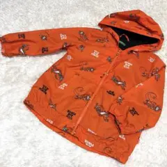 ベネトン【100 105 110】キッズウィンドブレーカー オレンジ 飛行機
