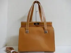 イタリア製☆本革☆プリニオヴィソナ☆2WAYハンドバッグ(ショルダーベルト付き)