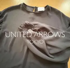 UNITED ARROWS ブラックフリル袖ブラウス