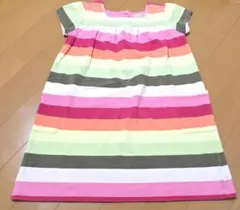 ベビーギャップ　GAP　ストライプ 半袖ワンピース 110cm