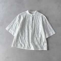 エアリーで清涼感を感じられる綿麻の半袖シャツ（白）Aライン - メルカリ