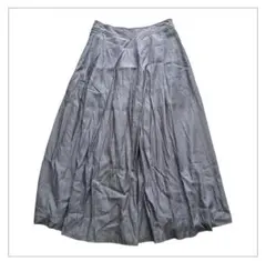 【ミッシェルクラン】リヨセル混 フレアロングスカート ブルー系 38