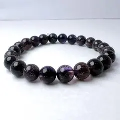 天然石ブレスレット シルバールチル×パープル系 約8㎜ [袋付き]