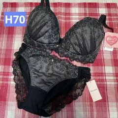 H70/L チュチュアンナ　運命のブラ　ブラック　ブラショーツセット
