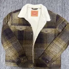 Levi's ボアジャケット チェック柄 ブラウン Lサイズ