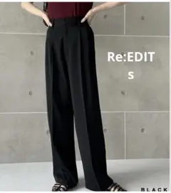 Re:EDIT リエディ ダブルタックカラーワイドパンツ ブラウン