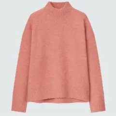 ユニクロ　スフレヤーンモックネックセーター　ピンク