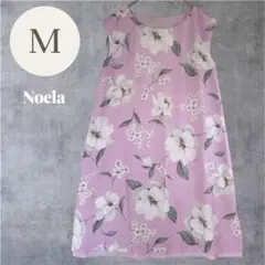 Noela ノエラ 花柄 ワンピース ピンク フラワー ノースリーブ M 膝丈