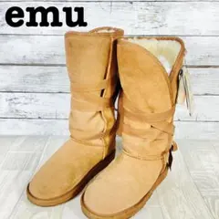 【新品未使用】emu エミューオーストラリア　ムートンブーツ リボン付き24cm