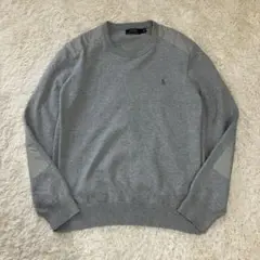 極美品 POLO RALPH LAUREN ニット グレー 長袖 パッチ付き