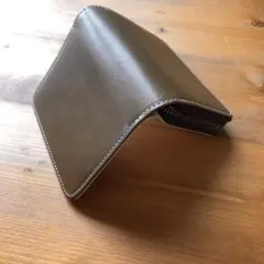 本革 オリーブグリーン　 ラウンドファスナー メンズ 財布 二つ折り