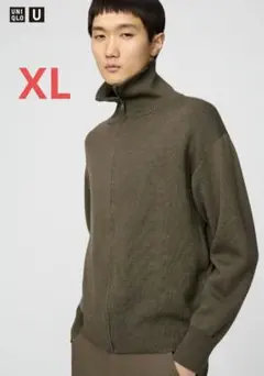 ダブルフェイスフルジップジャケット オリーブ ユニクロU UNIQLO U