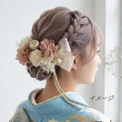 髪飾り【6437】ドライフラワー　結婚式　成人式　卒業式　七五三　前撮　振袖　袴